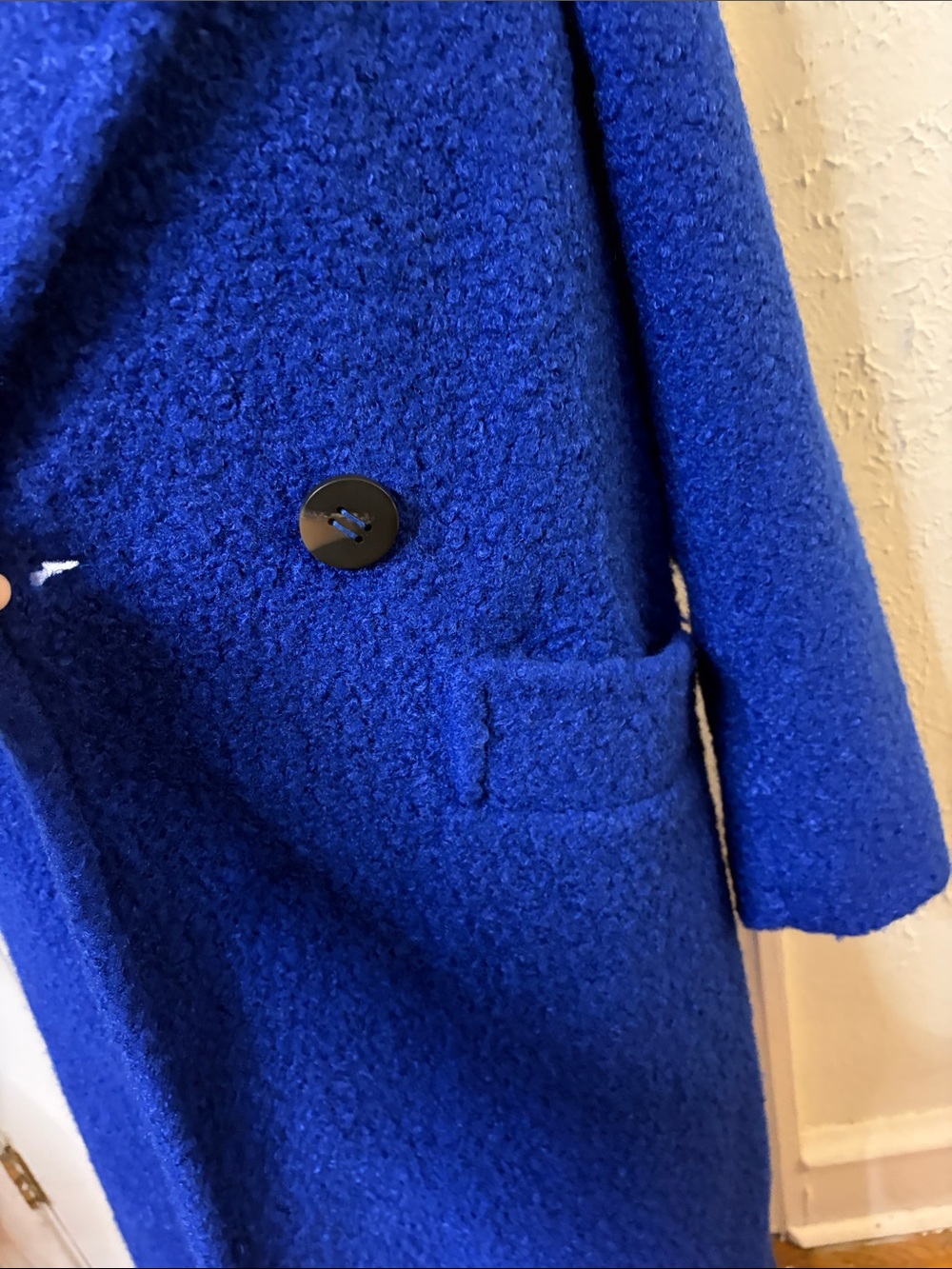 BCBGeneration Royal Blue Long Bouclé Coat - Picture 3 of 13